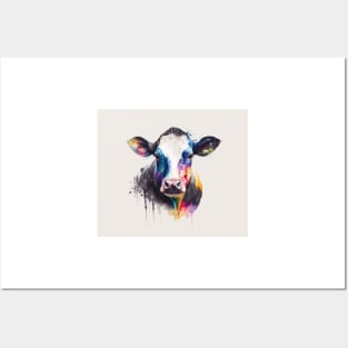 Cow Watercolour Painting Posters and Art